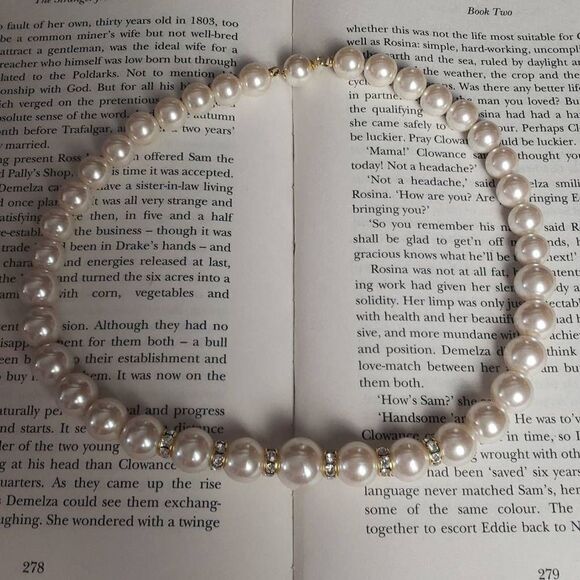 Pearls with Studded Diamonds Necklace - Picture 10 of 15